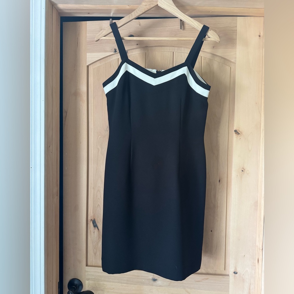 Petite Sophisticate Black and White Dress
